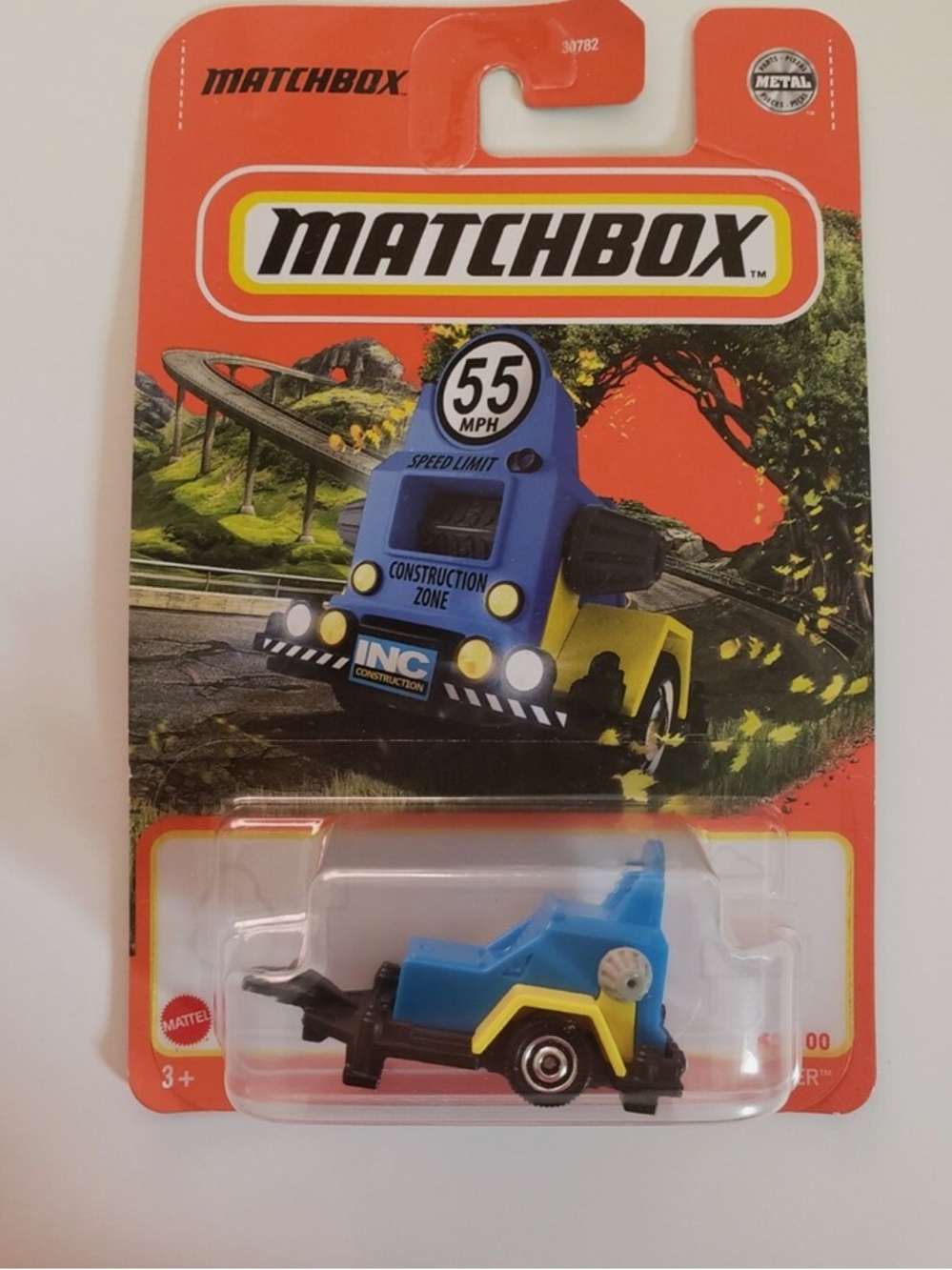 Matchbox Blue and Yellow Construction Tow Trailer Toy